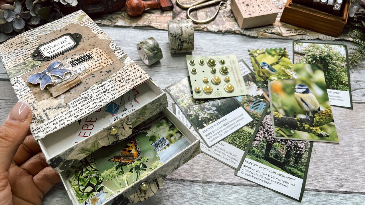 Junk Journal / deutsch / Ideen mit Junk / kleiner Schubladen Schrank zum aufbewahren