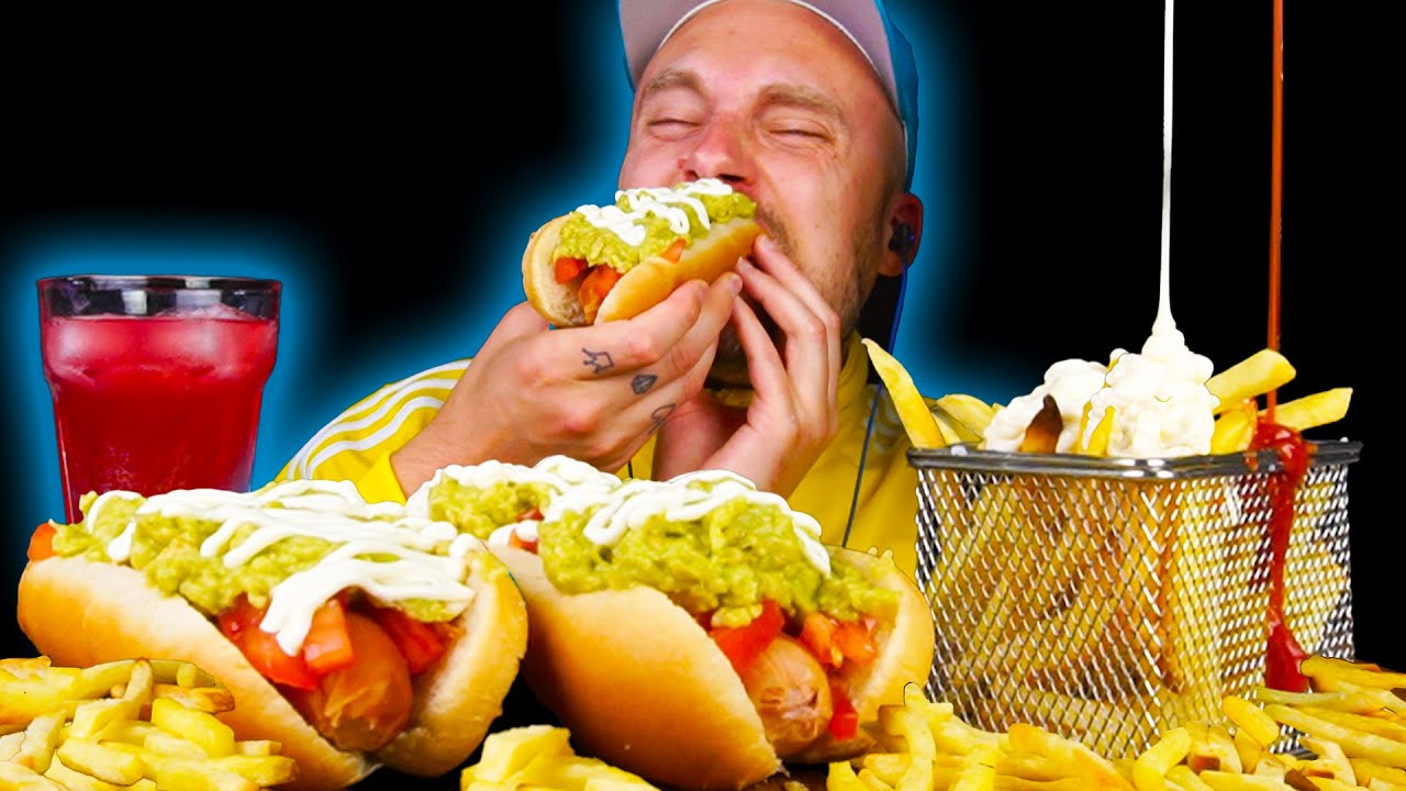 АСМР-готовка и еда: хот-доги из Чили 🌭🇨🇱 Мукбанг