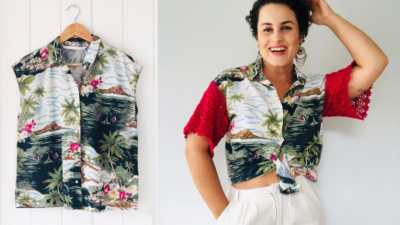 CUSTOMIZAÇÃO - FAÇA MANGA DE CROCHÊ EM BLUSA REGATA