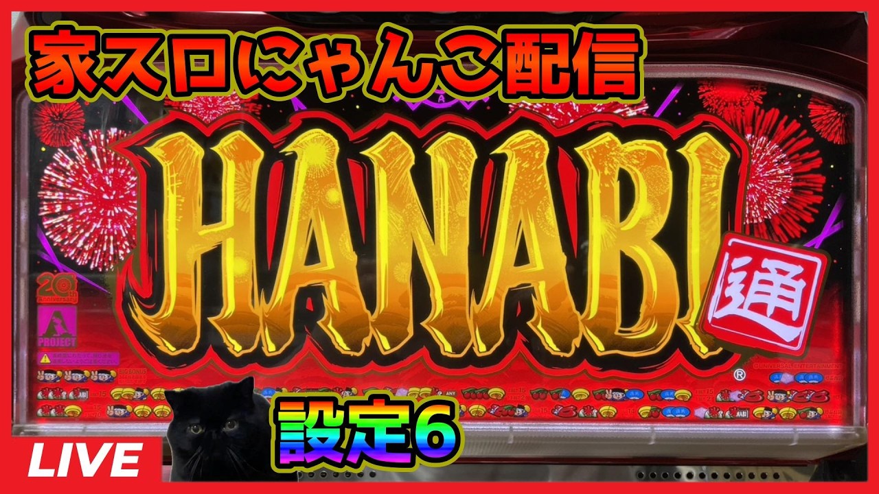 【家スロにゃんこ配信】ハナビ通【設定6】