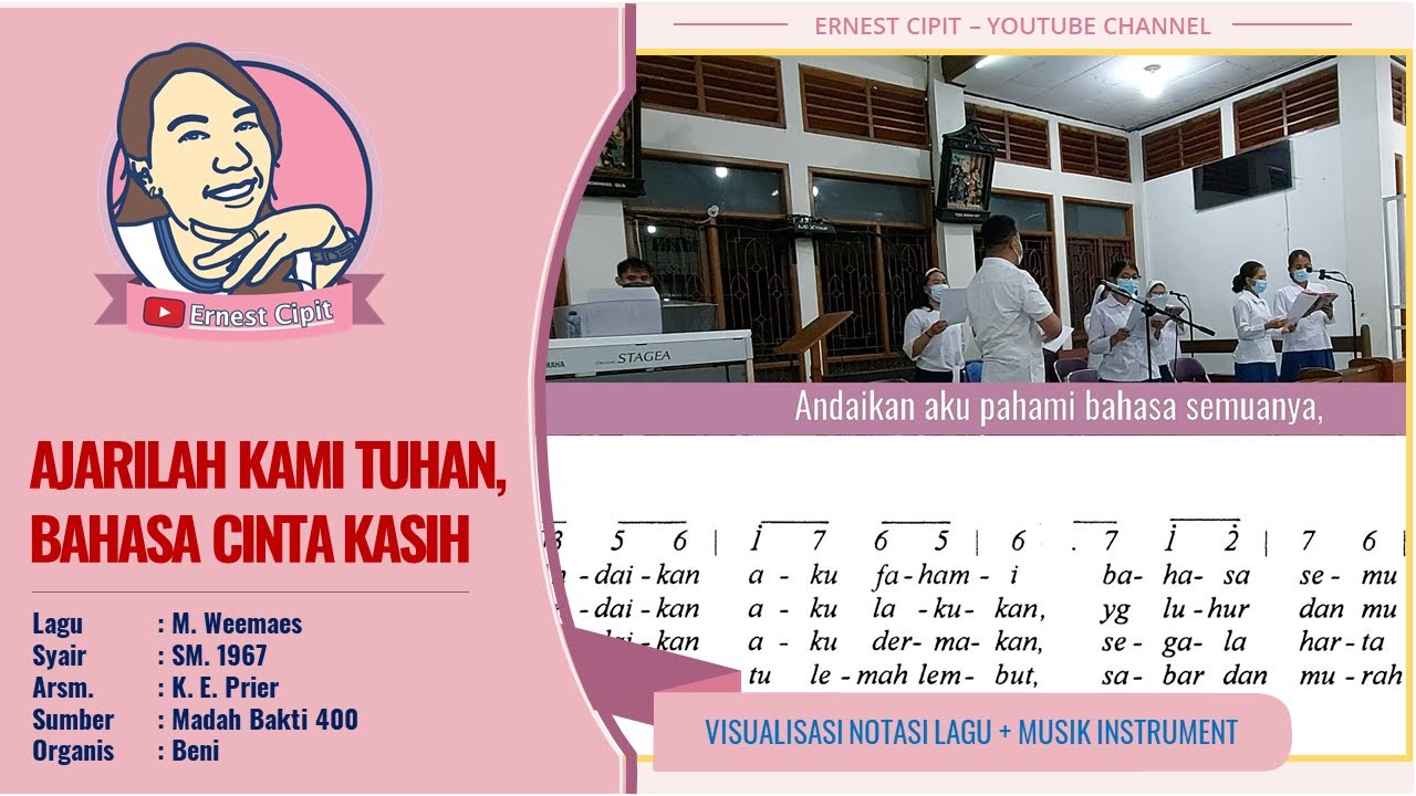 Notasi Angka Lagu AJARILAH KAMI TUHAN BAHASA CINTA KASIH | SATB Choir Lagu Kamis Putih