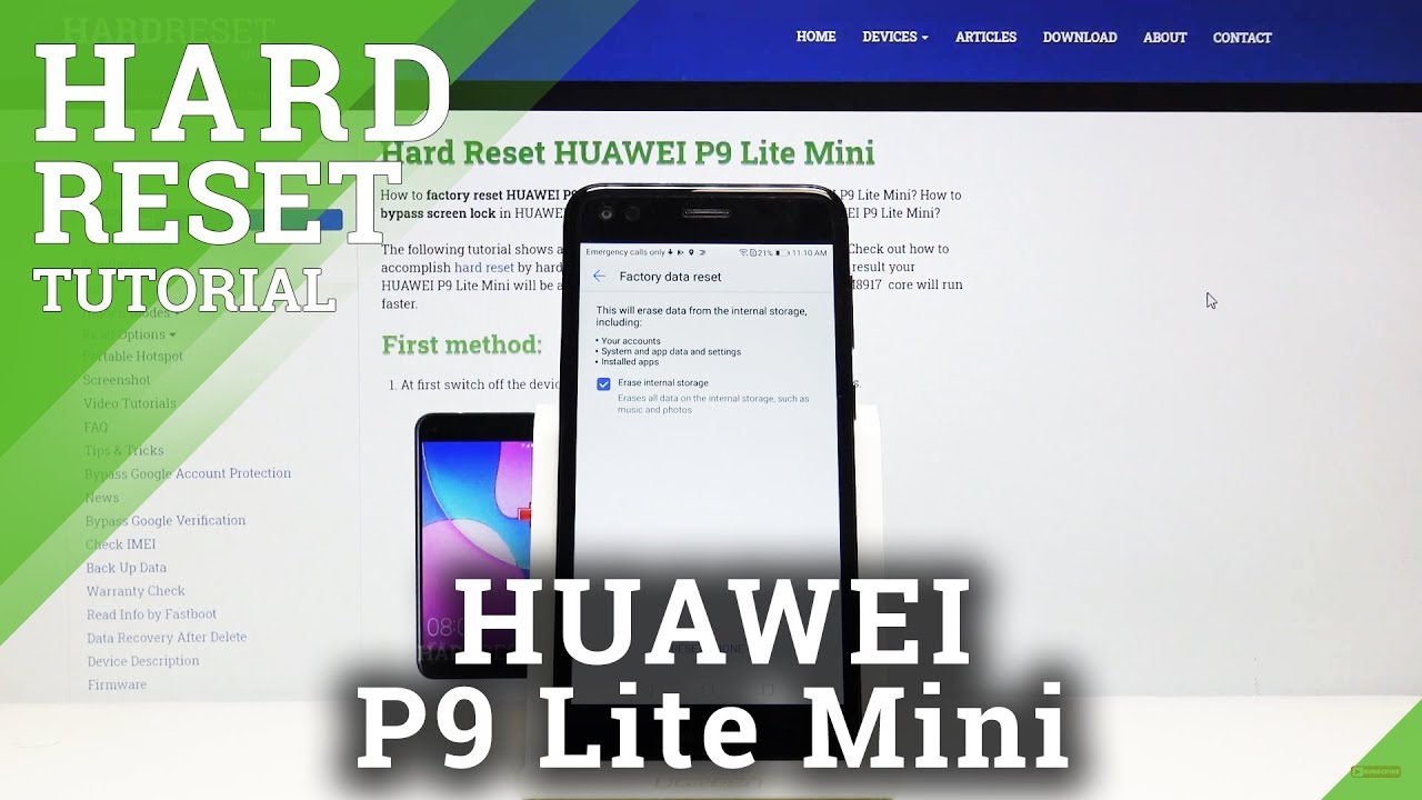 How to Factory Reset HUAWEI P9 Lite Mini &ndash; Erase Storage / Remove Personal Data