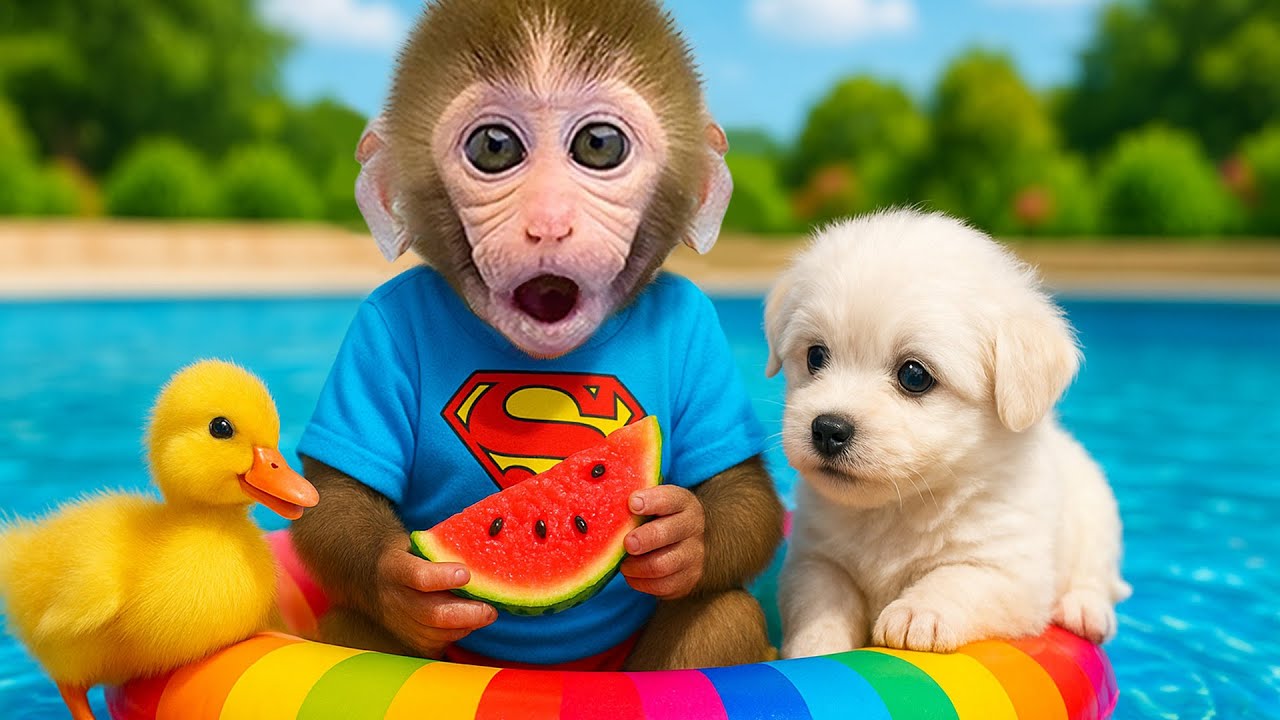 🐵🔮✨ Bebé Mono GoGo vio un espectáculo de magia en el parque, ¡y cambió de forma!  - Gogo ESP