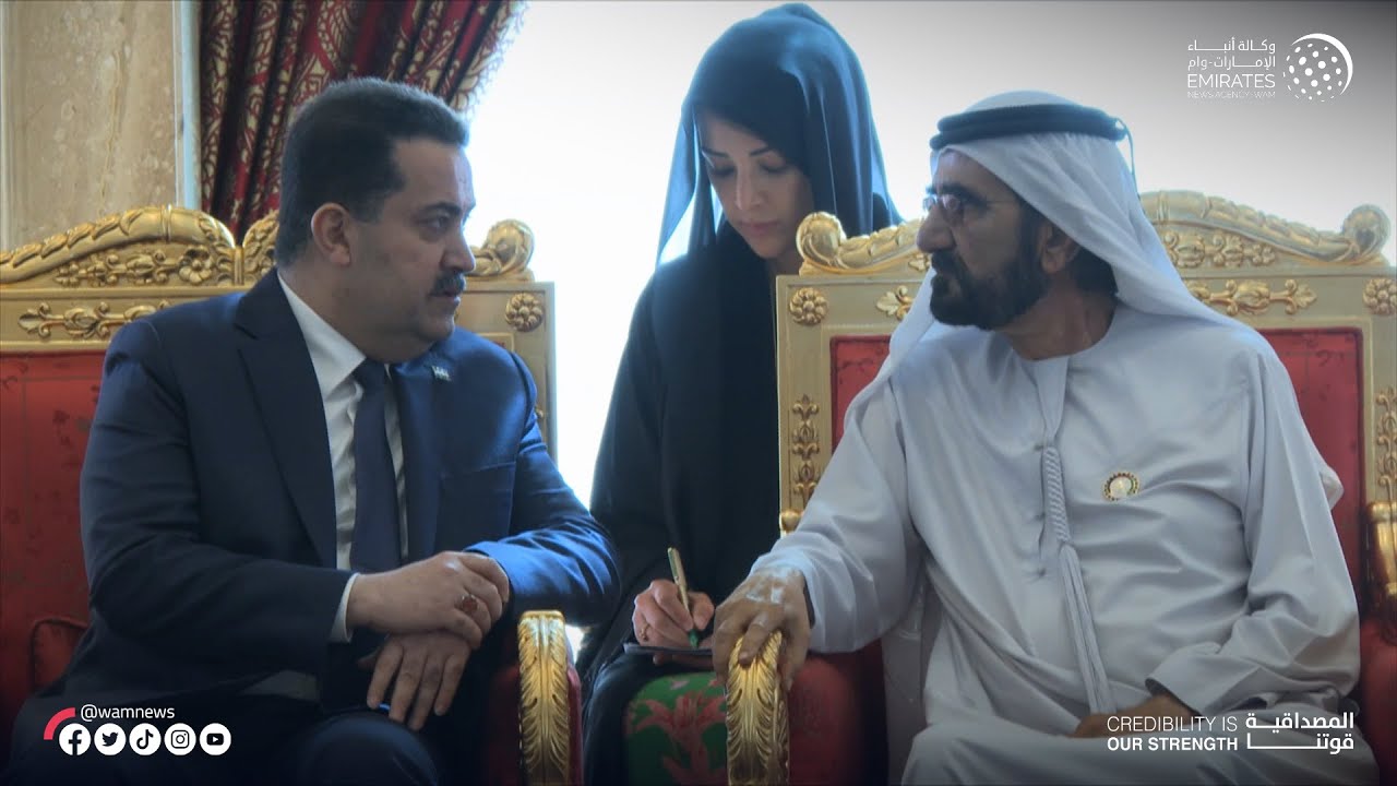 محمد بن راشد يستقبل رئيس وزراء العراق