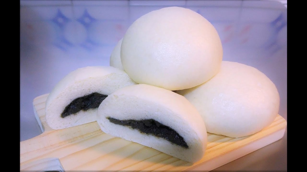 手揉 快速 做 低油 芝麻 包子 low fat black sesame seed powder steamed buns 黑芝麻 低脂 養生
