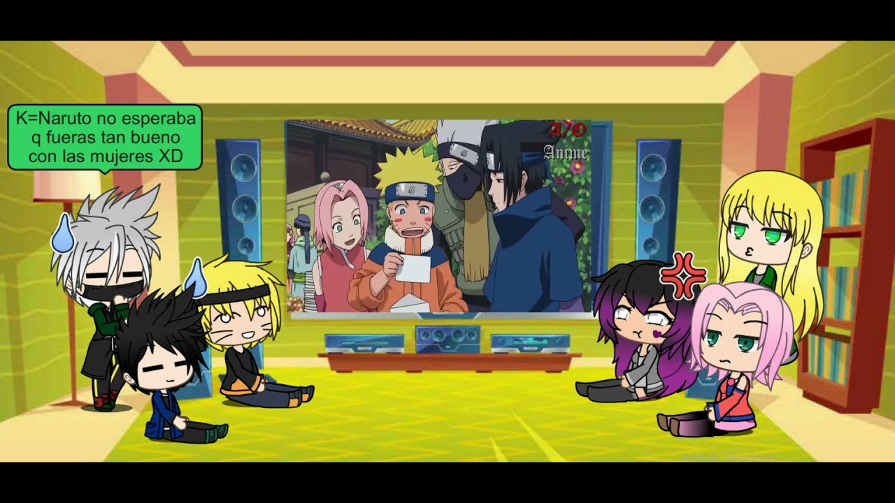 Equipo 7 +Hinata y Tsunade reaccionan a todos los besos de Naruto