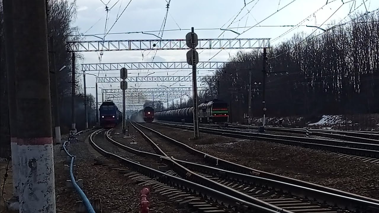 Сборник тепловозов РЖД в Сиверской в разные дни