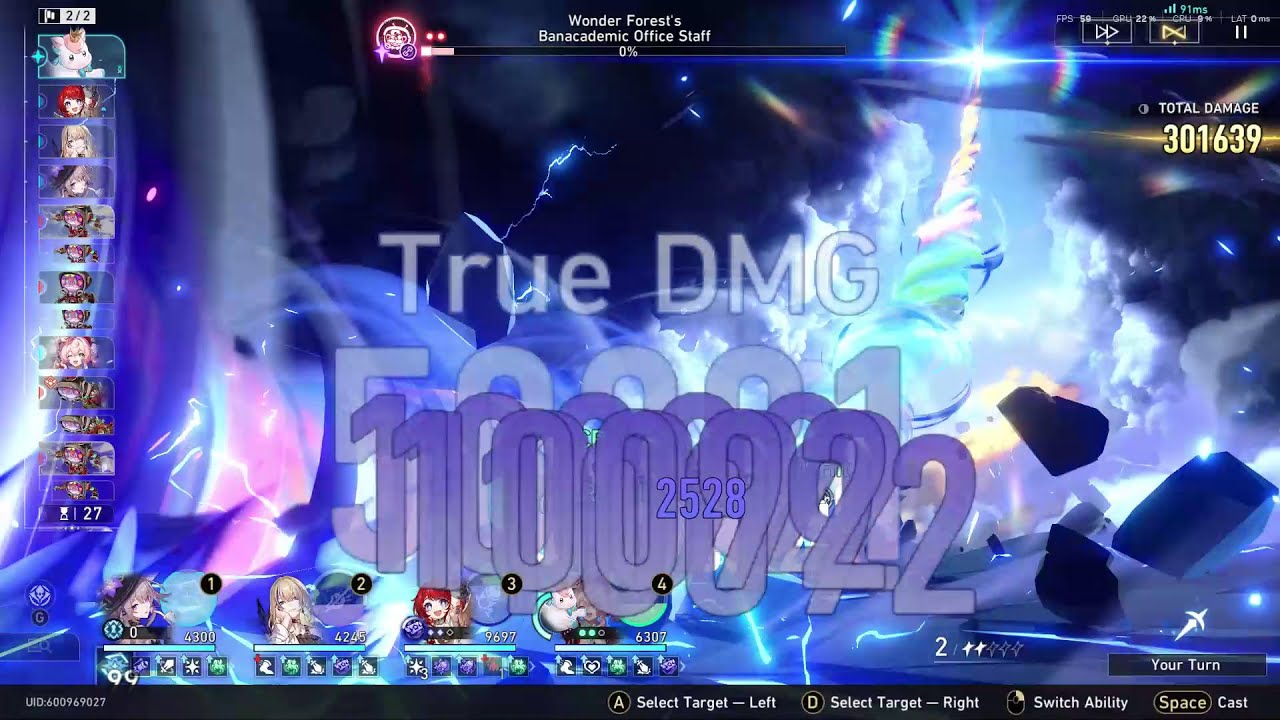 Honkai: Star Rail: 3.2 Memory of Chaos 12: 0 Cycles: E0S1 Hyacine, E0S1 THerta Team vs. Bana on Auto