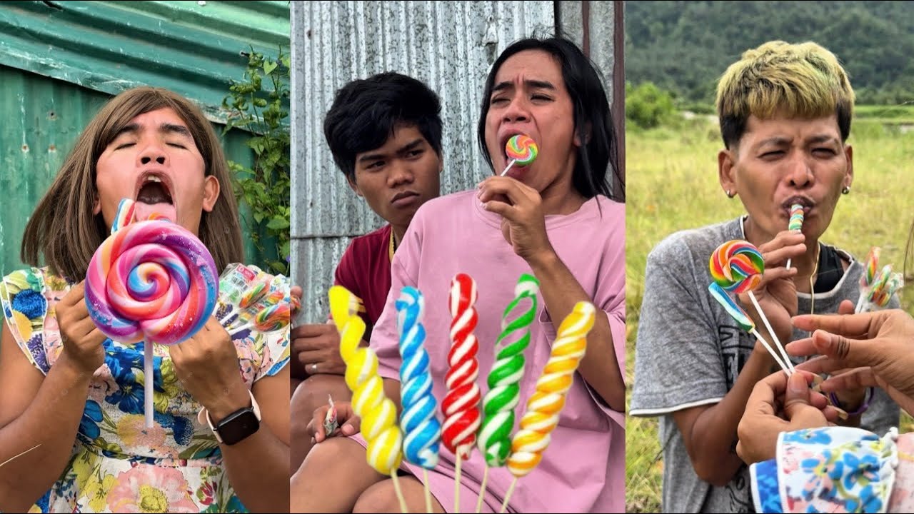 RAINBOW LOLLIPOP IBINIGAY NI JUDIAN KAY BADA2 NA INGGIT SILA SURAYDA AT BUDOY