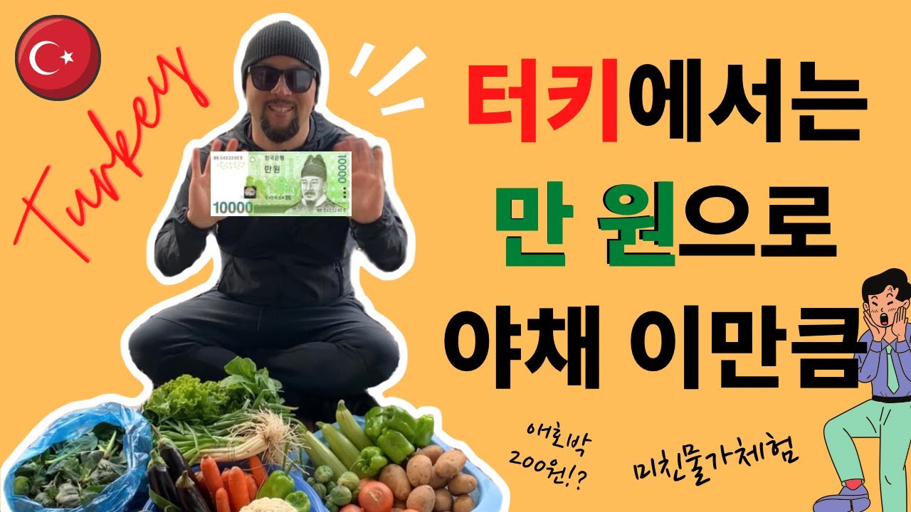 [만원챌린지] 터키에서 만 원으로 야채 사기｜터키 랜선 장보기｜떨어진 환율만큼 미친 물가