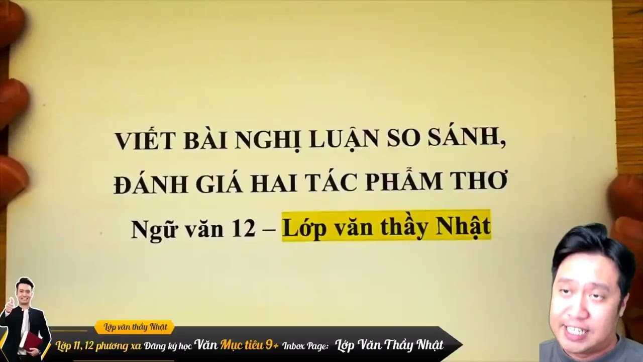 Hướng dẫn cách Viết bài Nghị Luận SO SÁNH, ĐÁNH GIÁ hai tác phẩm Thơ