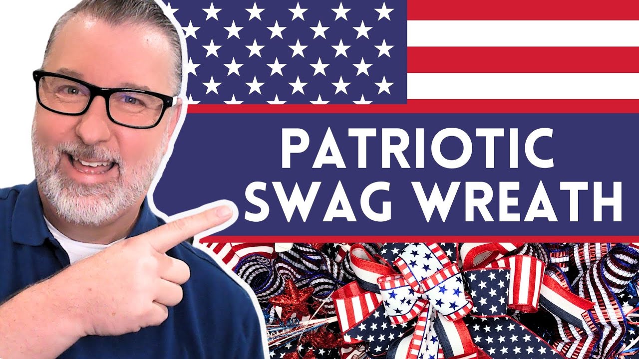 USA Patriotic Swag Wreath - Swag Wreath DIY - #wreath @DavesWreaths