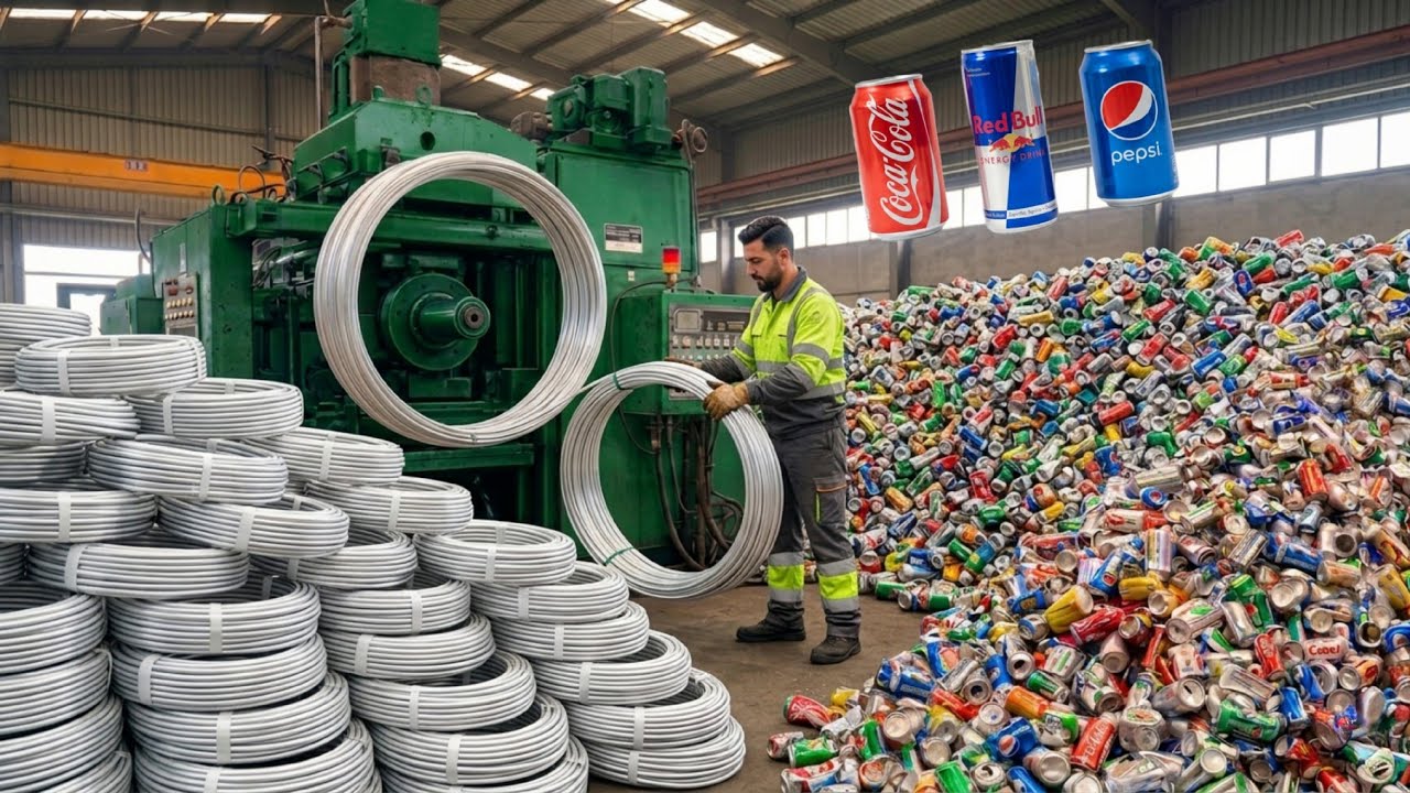Amazing Factory Process of Recycling Millions of Waste Aluminum Cans are Converting Into Shiny Wire