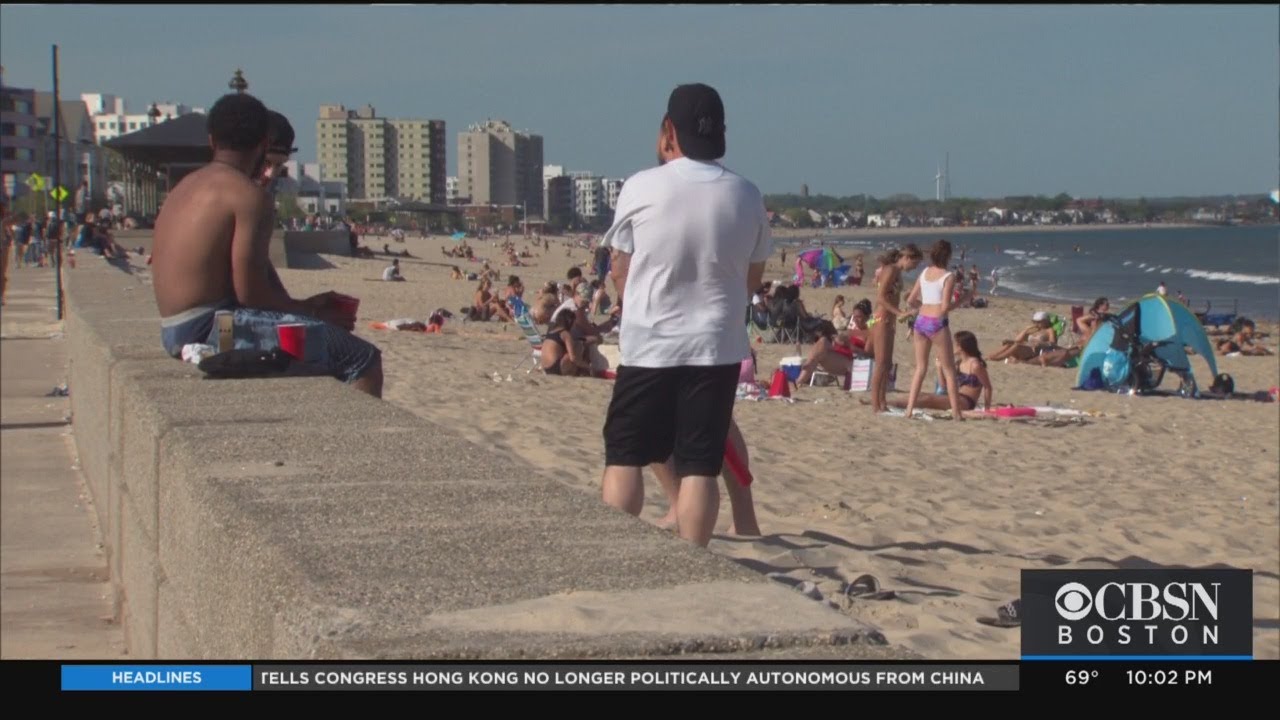 Crowds Gather At Revere Beach As Temperatures Rise