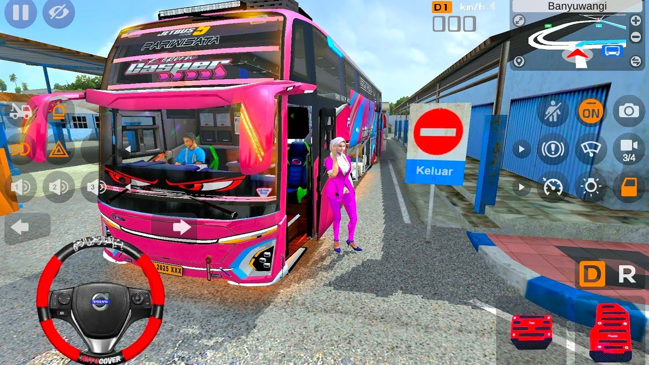 Bus Pariwisata Asyrof reborn Casper Keren Pasang Strobo Mata Bergerak dan Pramugari | Bus Simulator 