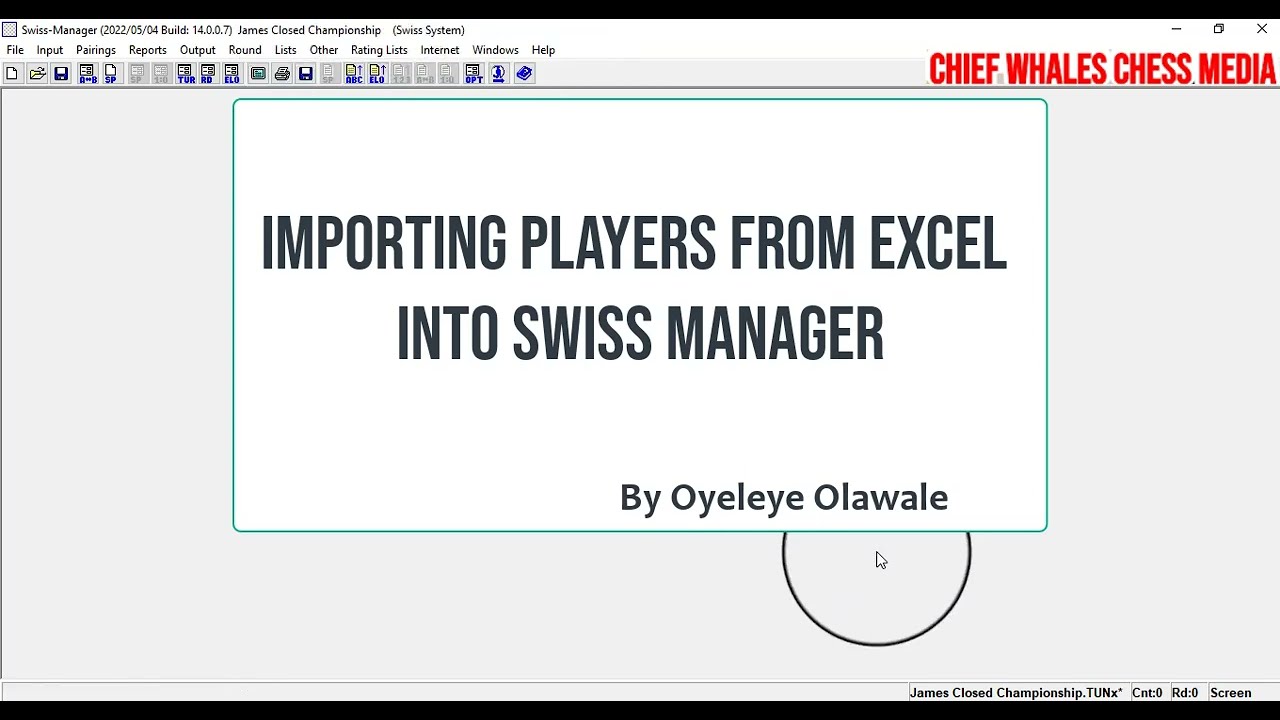 Importing players from Excel to Swiss Manager Part 3