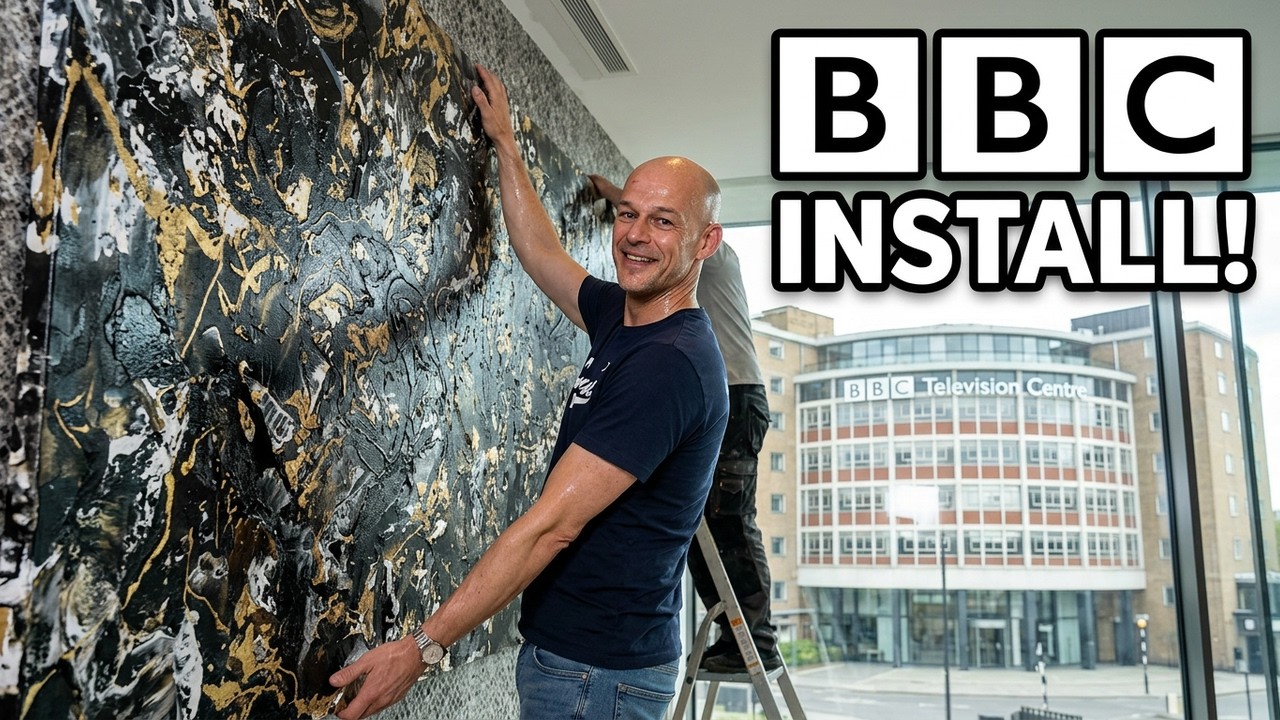 GIANT ART hung at the BBC TV Centre in London!!