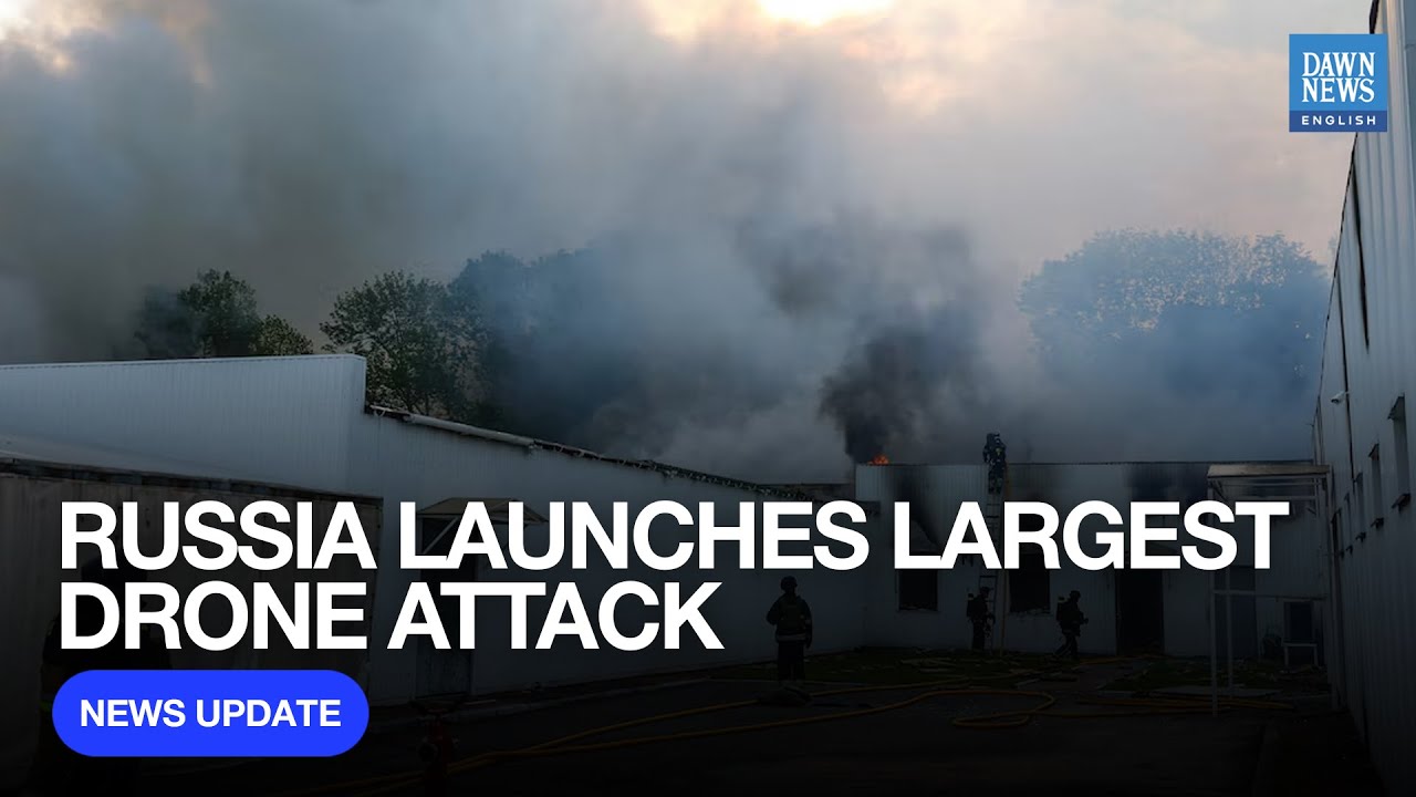 Russia Launches War's Largest Drone Attack Ahead Of Putin-Trump Call | Dawn News English