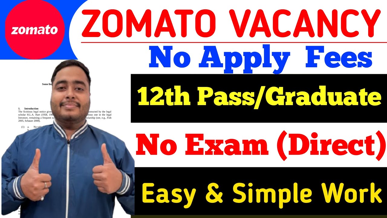 ZOMATO कंपनी में सीधी भर्ती, कोई परीक्षा नही | 12th pass jobs 2026 | Latest jobs | New vacancy 2026