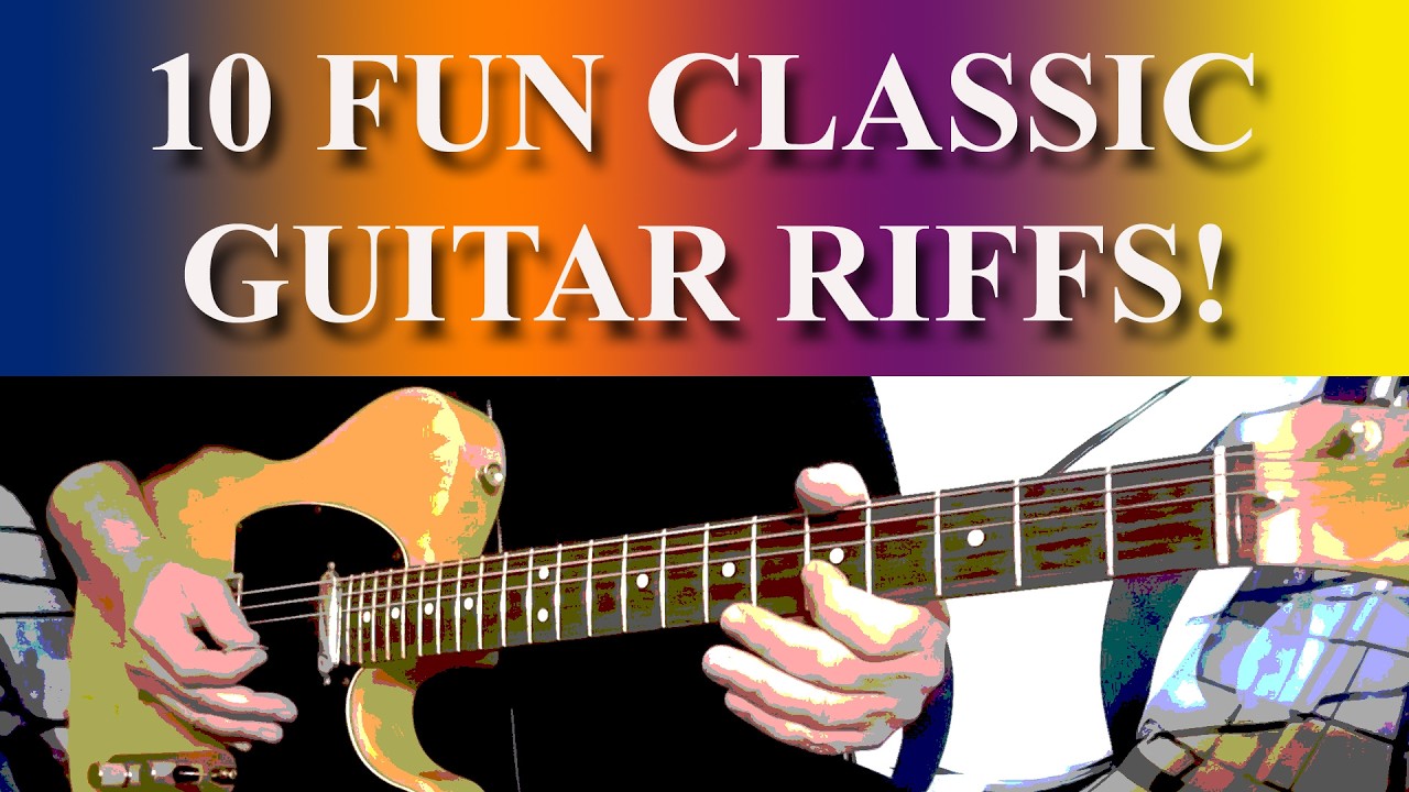10 FUN CLASSIC GUITAR RIFFS! #classicrockguitarlessons #classicrockguitar