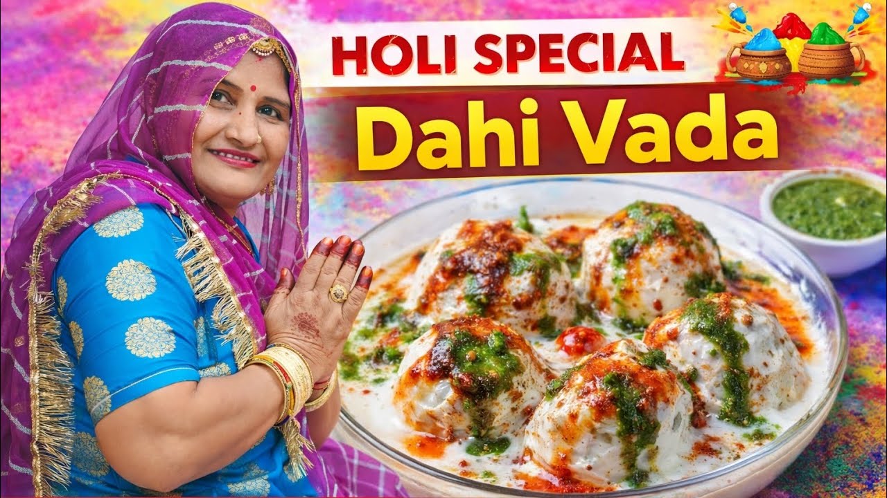 होली पर बनाये एकदम मुलायम मुंह में घुल जाने वाले दही वड़ा#holi #recipe #dahivada #chaat 