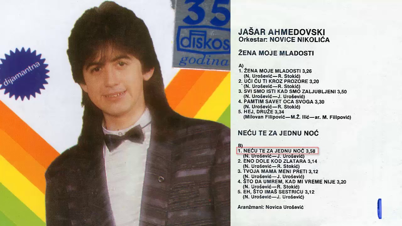 Jasar Ahmedovski - Necu te za jednu noc - (Audio 1987)