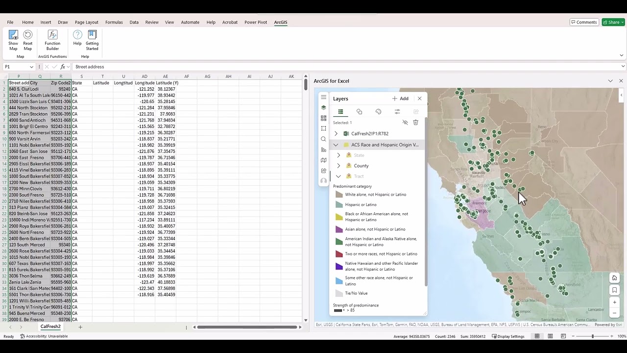 ArcGIS for Excel Plug-in