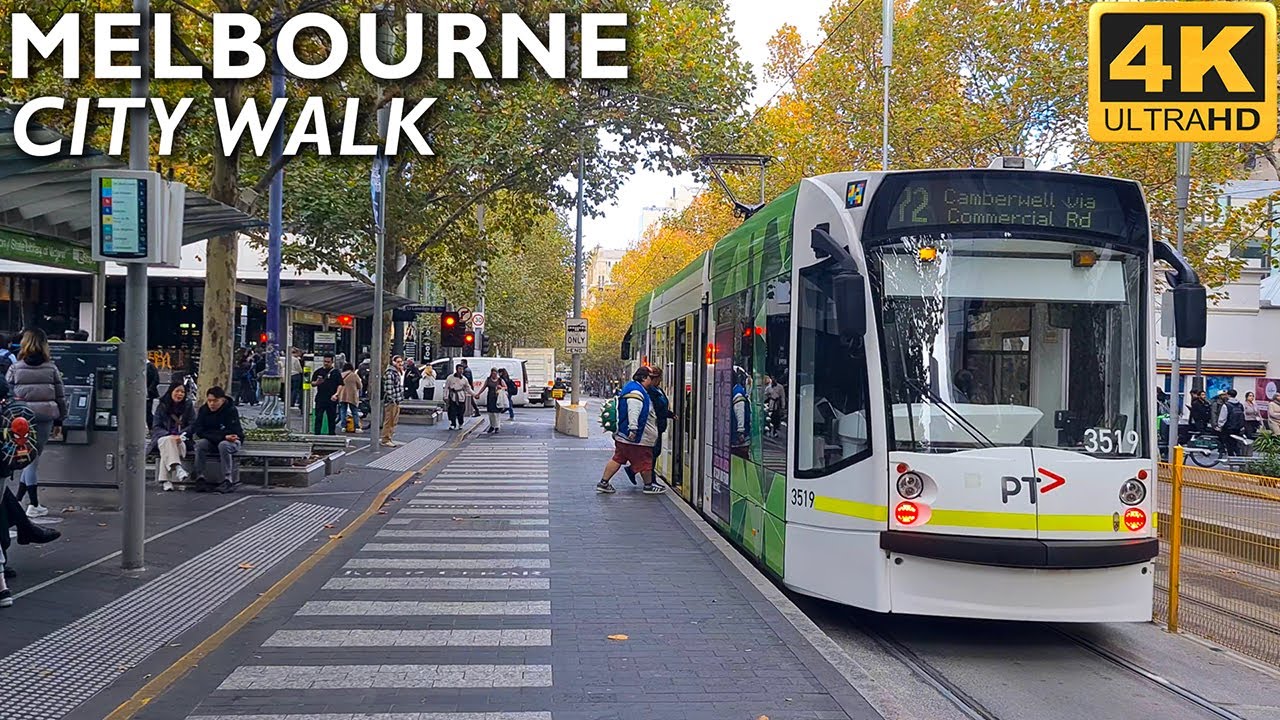 Melbourne Australia Autumn Walk - From State Library Victoria to Exhibition Street | 4K | 0038