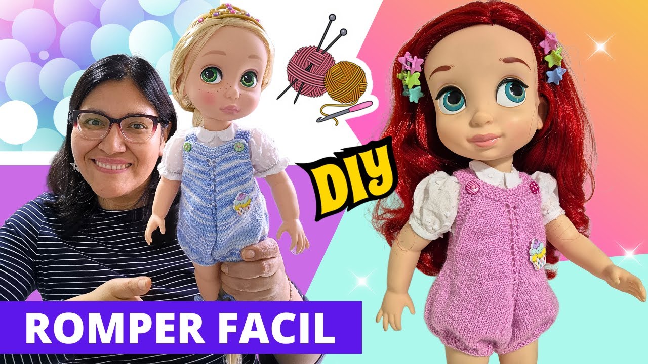 Haz un Romper Overol Tejido para Muñecas 🧸 Tutorial Tejido Fácil