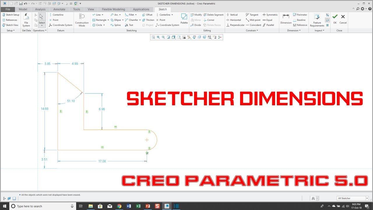 Creo Parametric - Dimensions in Sketch Mode