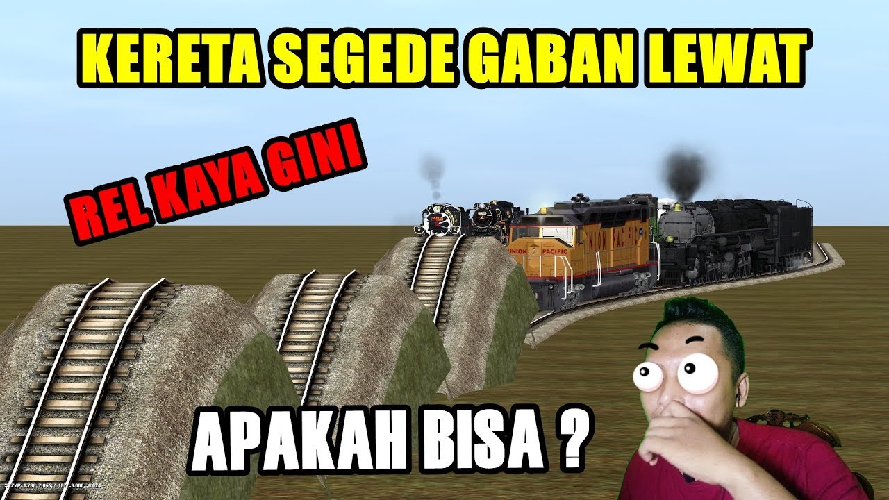 KERETA BESAR MELEWATI REL ANEH !!! TRAINZ SIMULATOR 2009 INDONESIA