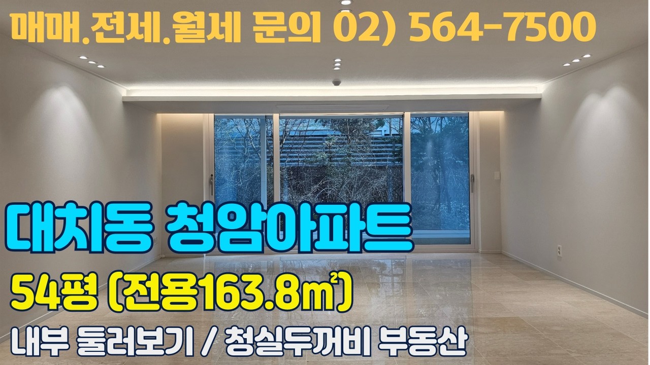 대치동 청암빌라트 54평형 (163㎡) 매매,전월세 문의 / 010-8456-2730 /4K