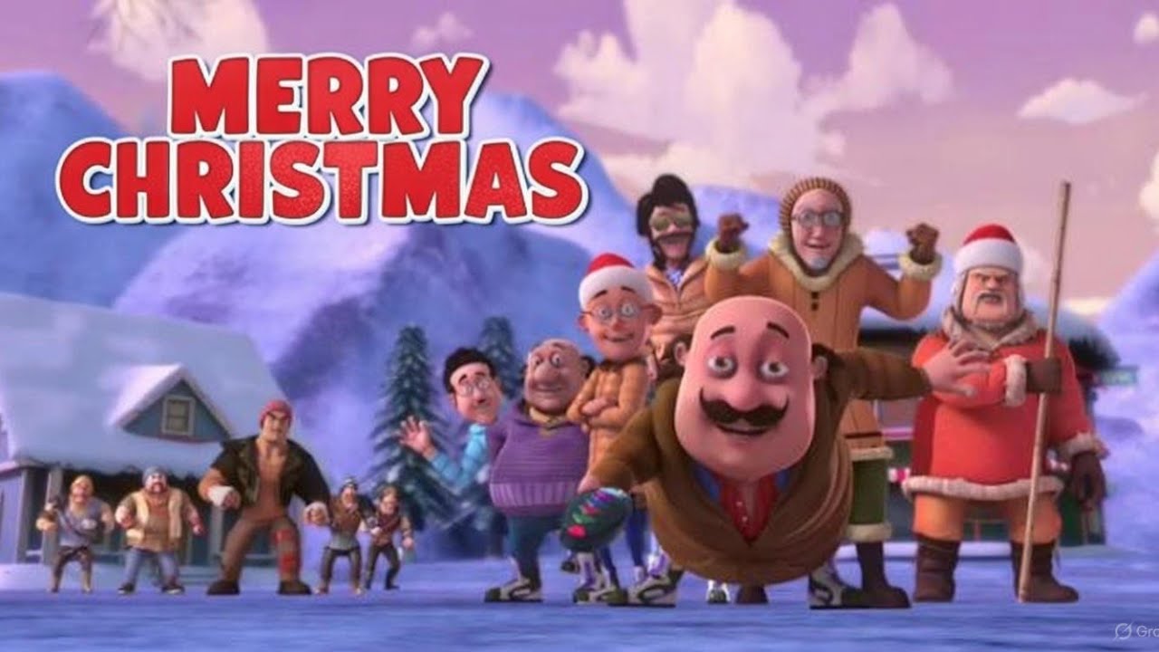 Merry Christmas to everyone from Motu Patlu Motu Patlu having fun in snowfall 