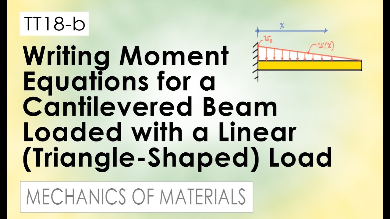 TT18-b  Writing Moment Equations for a Cantilevered Beam Loaded with a Linear (Triangle-Shaped) Load