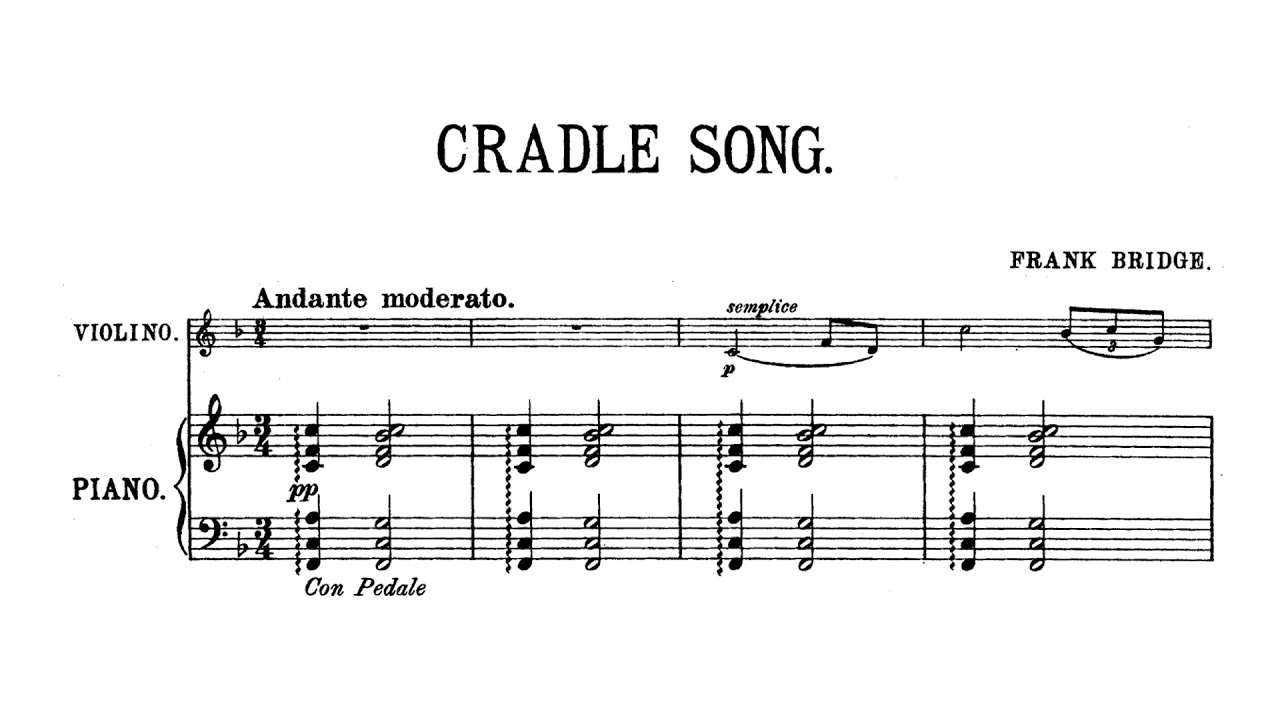 Frank Bridge - Cradle Song (version for cello & piano) [Score Video]