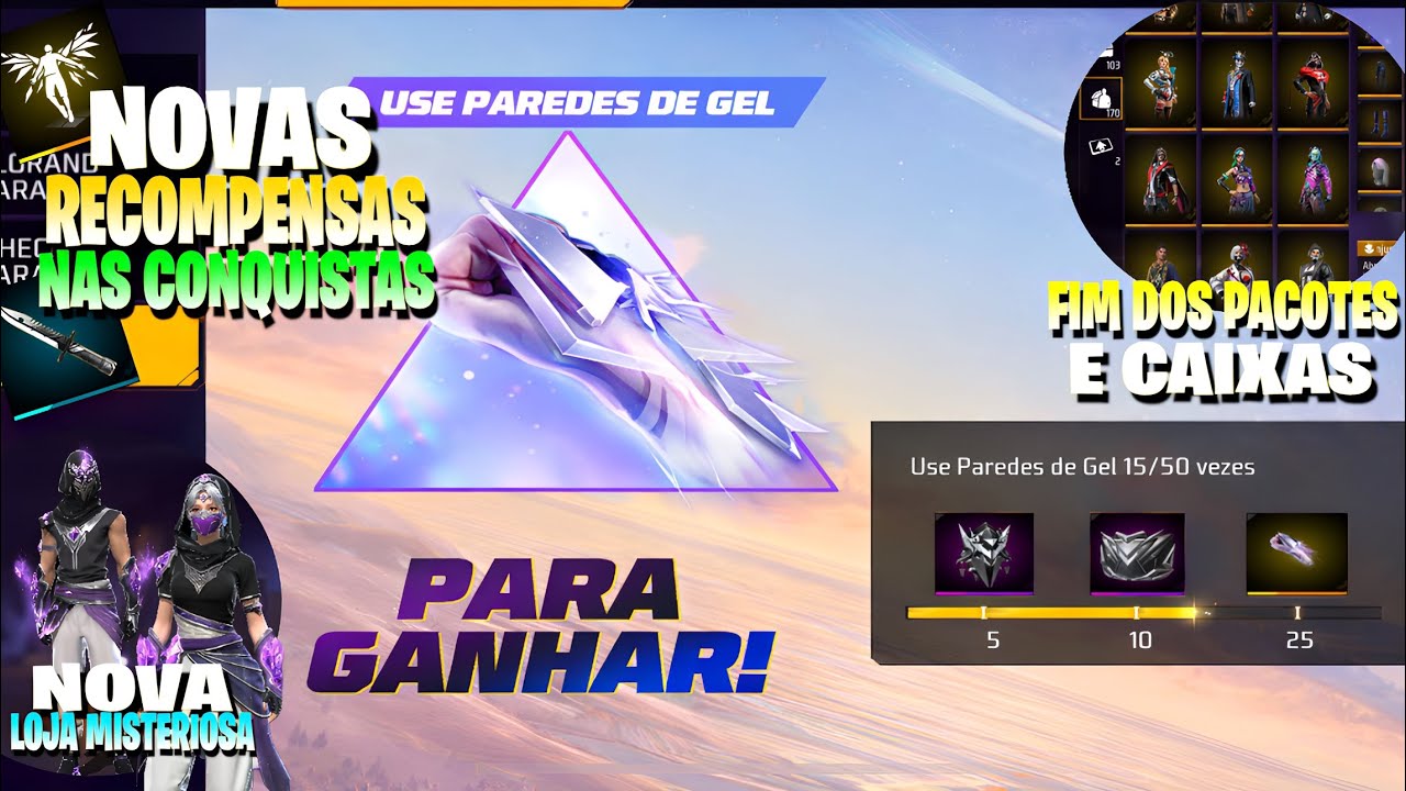 NOVO PUNHO E MAIS RECOMPENSAS GR&Aacute;TIS! NOVA LOJA MISTERIOSA, FIM DOS PACOTES E CAIXAS, NOVIDADES FF