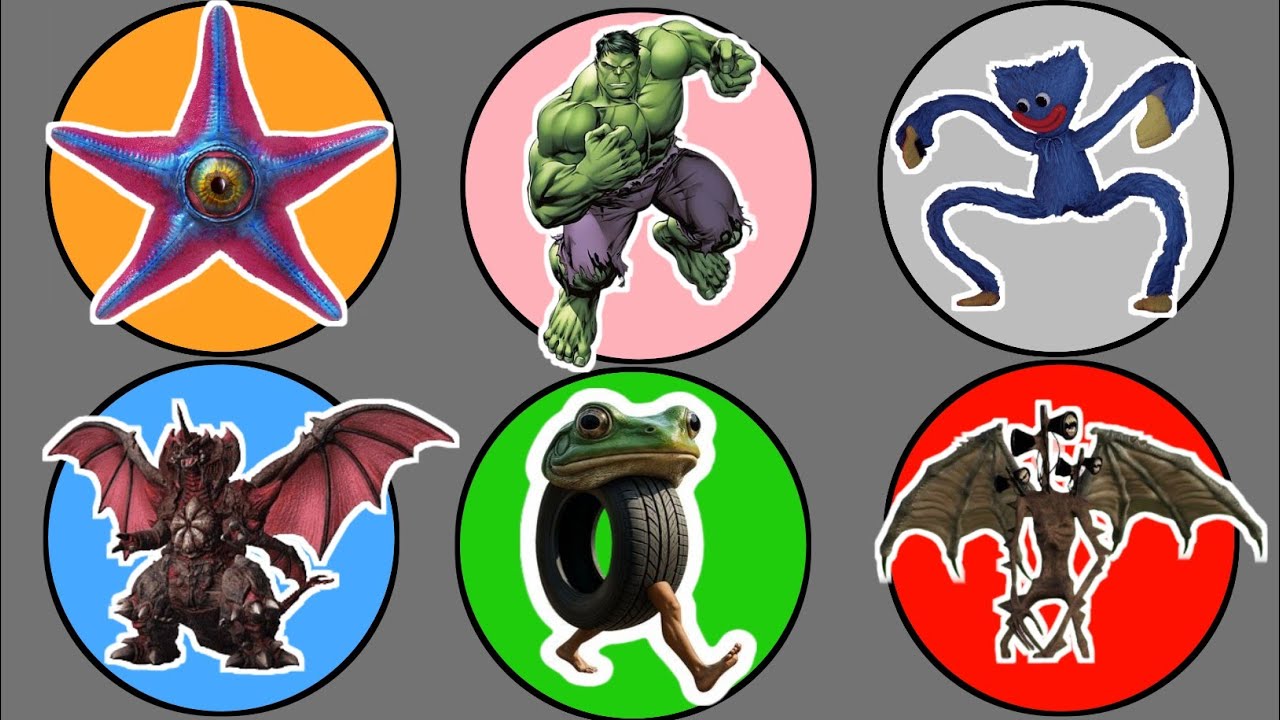 Spin Wheel Monster !! staro, Hulk, Huggy Wuggy, Desteroyah, siren Head Devil