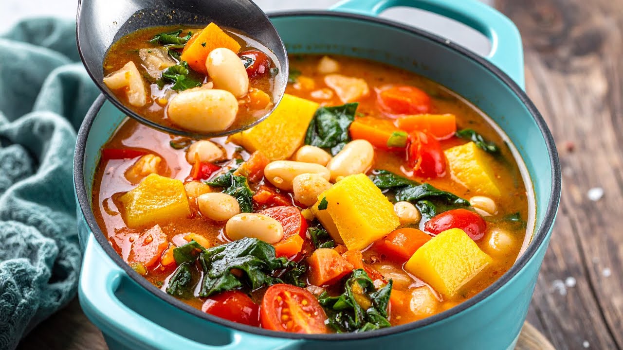 The One & Only Golden Roasted Veggie & White Bean Soup You’ll Ever Need!