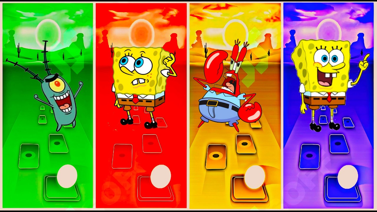 Sandy Cheeks EXE 🆚 Plankton EXE 🆚 SpongeBob EXE 🆚 SpongeBob | Tiles Hop #39