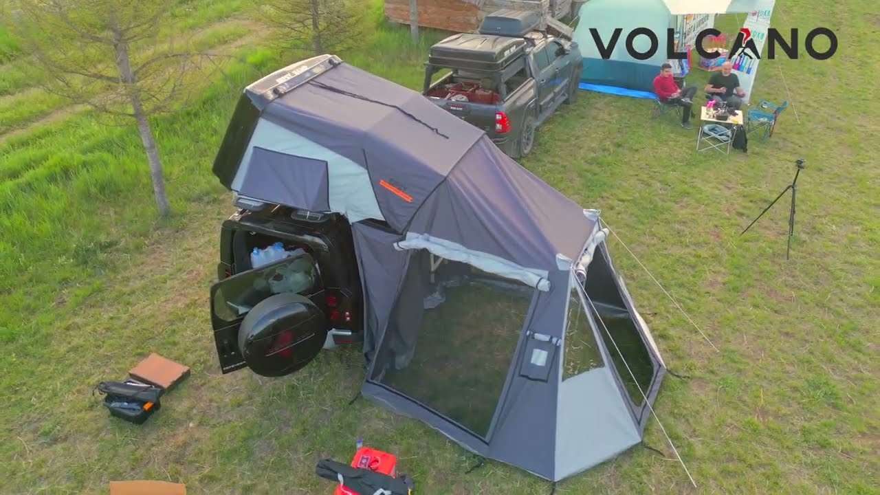 Gipys Sport  Fiber Araç Üstü Çadır  Büyük Alt Oda  Kurulumu - Volcano Bushcraft