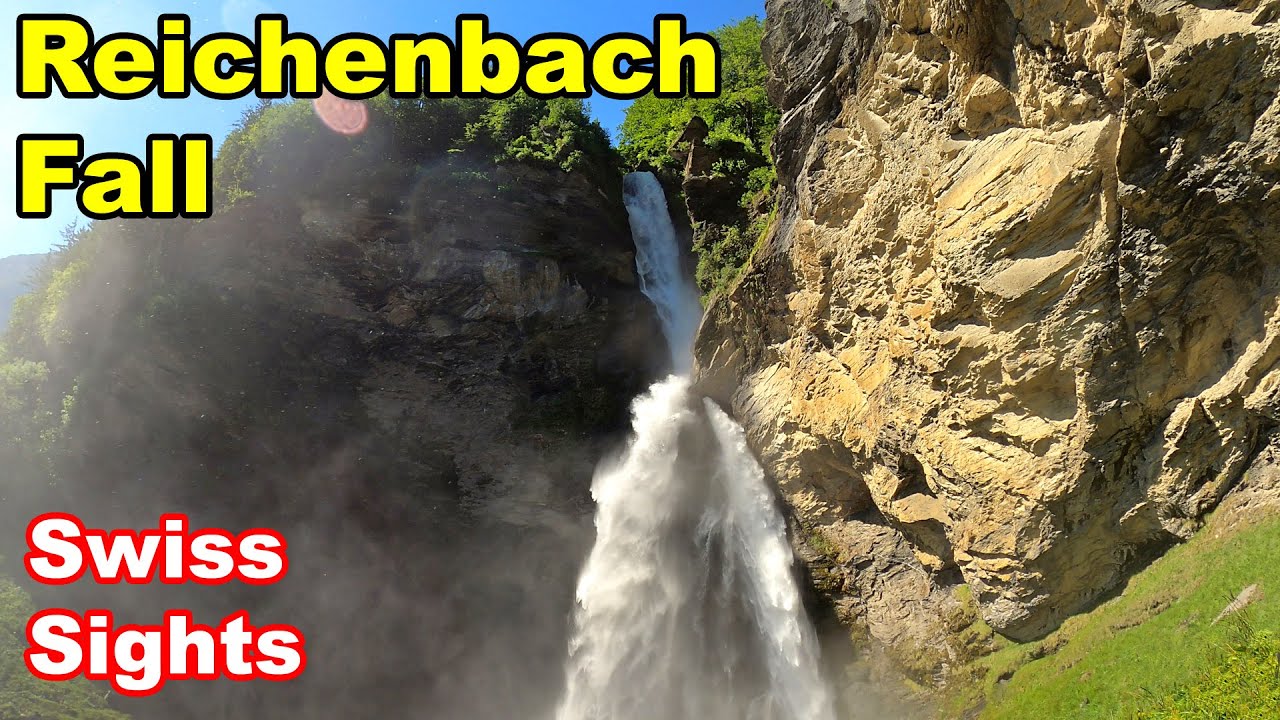 Reichenbachfall, Reichenbach Wasserfall Meiringen Schweiz 4K