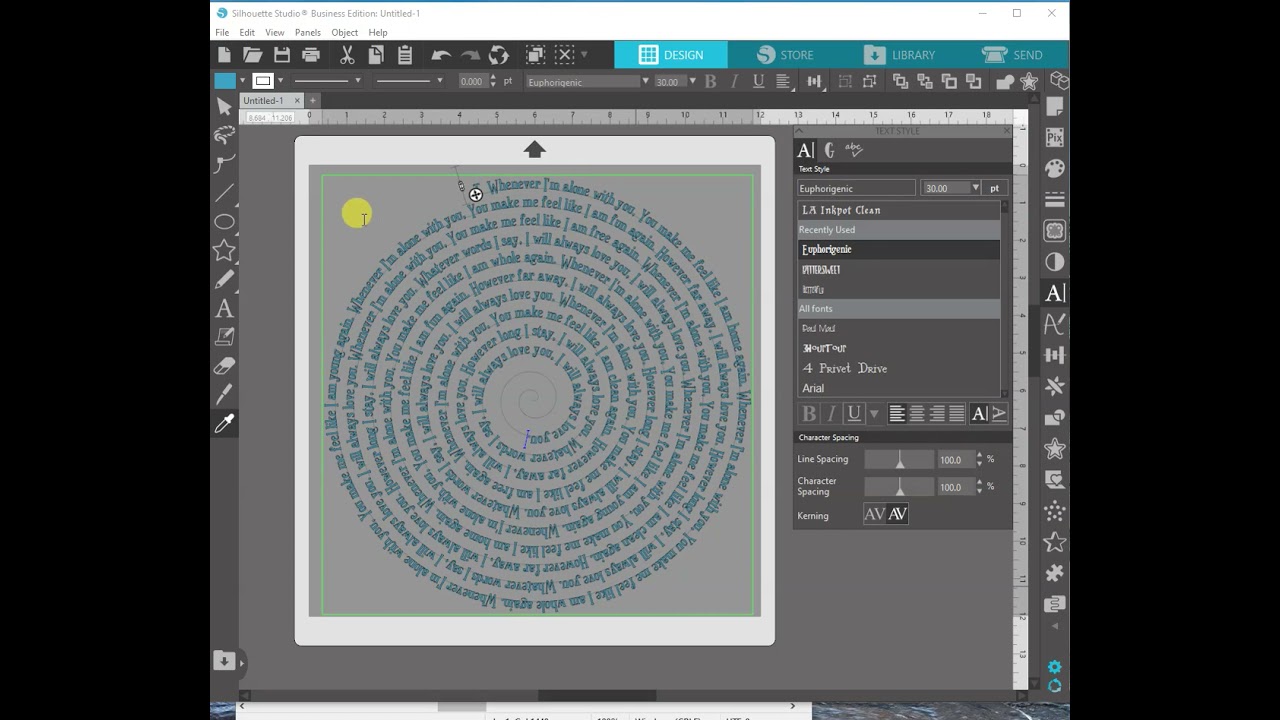 Make A Word Record in Silhouette