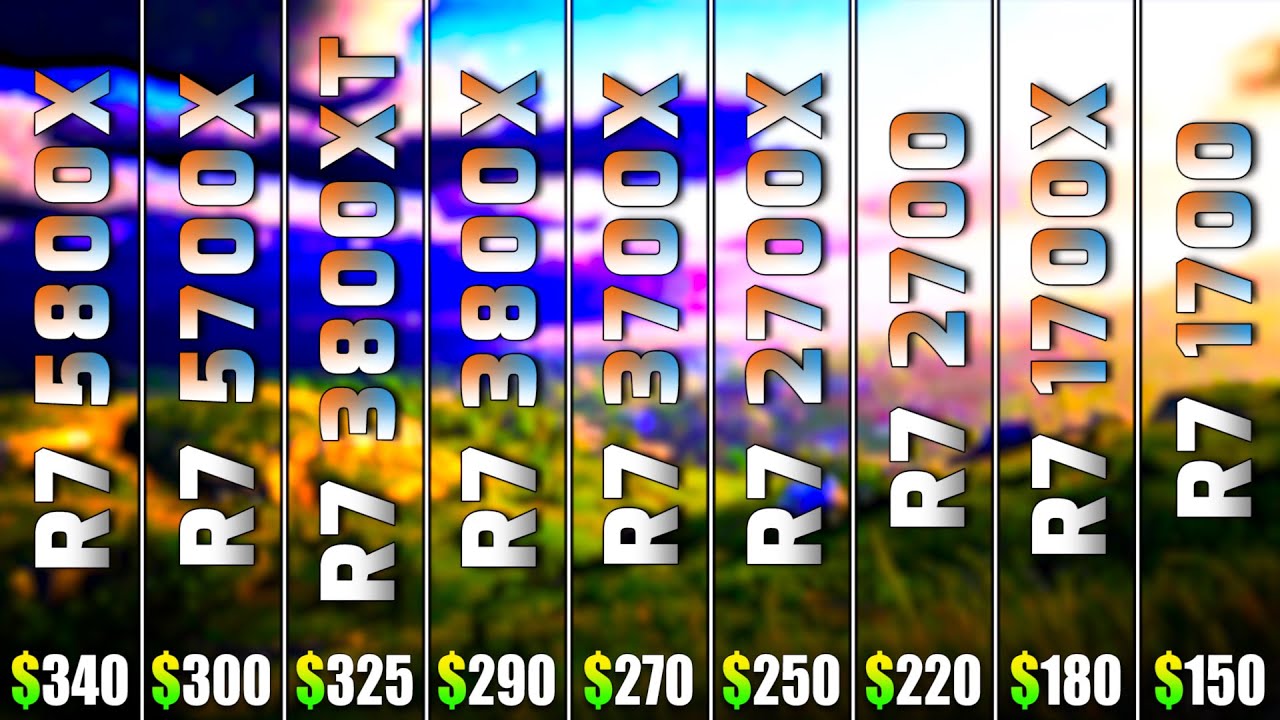 Ryzen 7 5800X vs 5700X vs 3800XT vs 3800X vs 3700X vs 2700X vs 2700 vs 1700X vs 1700