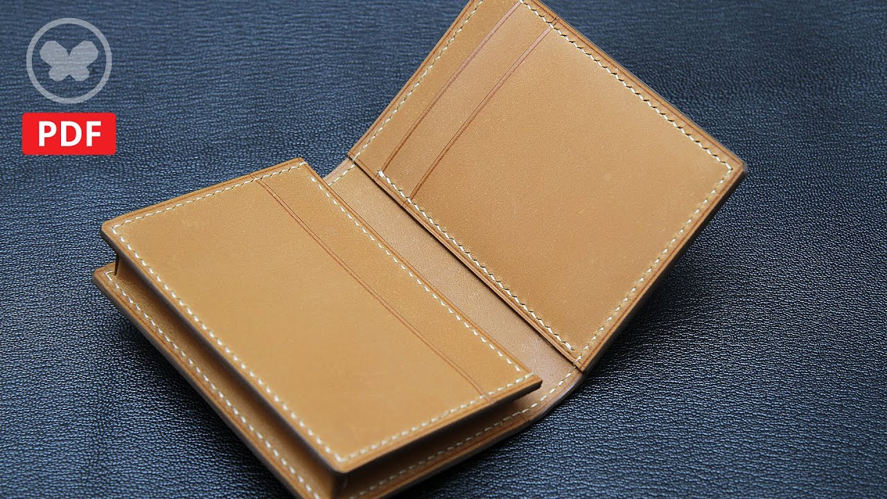 Make a leather business card wallet ( Free PDF pattern / DIY / leathercraft) 명함지갑 만들기 (가죽공예)