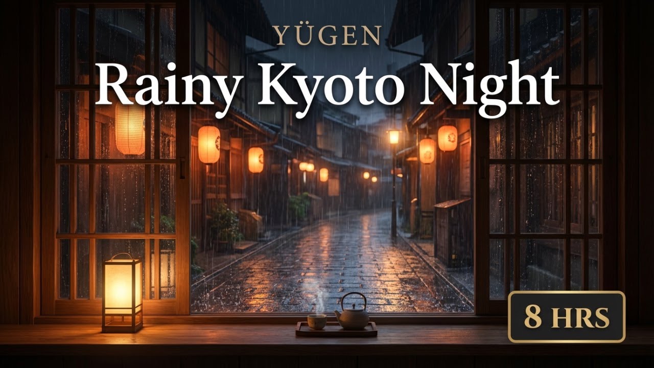 Kyoto Rain at Night – 8-Hour Traditional Warm Japanese Night