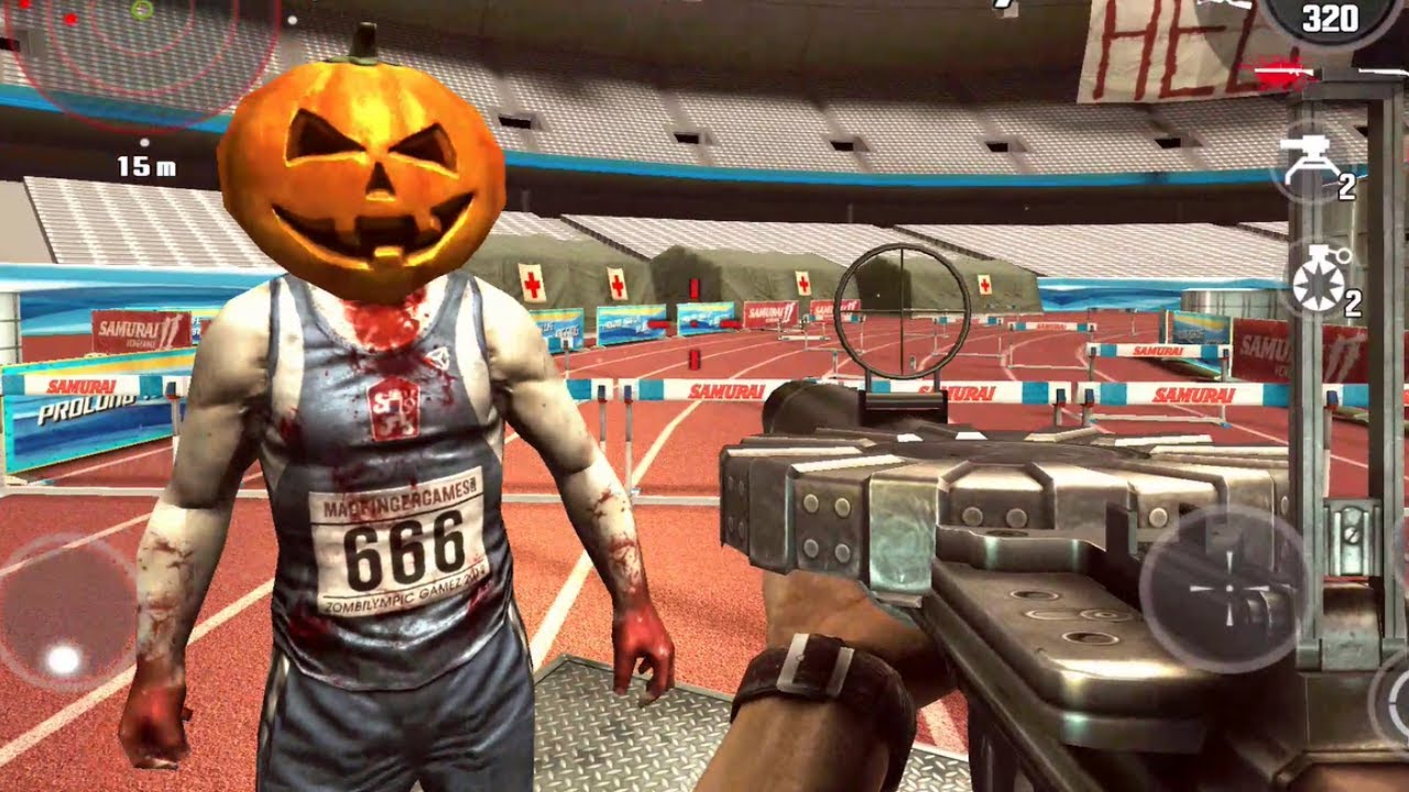 Dead Trigger - Halloween Zombie in Stadium of Dead - Lomelvo Games Gameplay Video