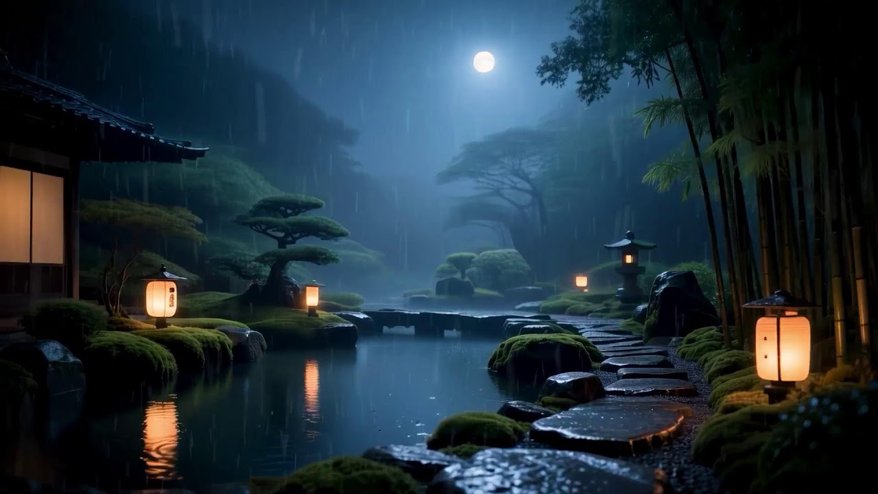 Calm and Relaxing Music for Sleep with Cicada and Soft Rain Sounds | Shakuhachi | Koto Vol. 101