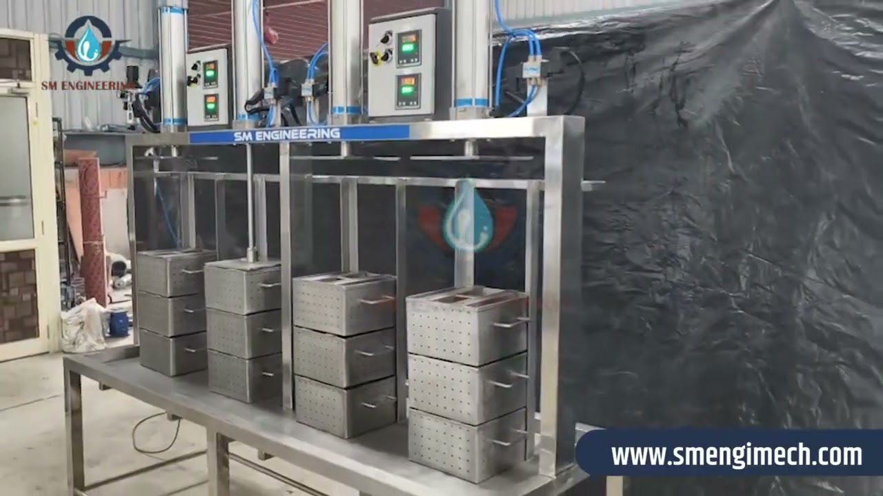 4 Head Pneumatic Paneer Pressing Machine | High-Speed Automatic Paneer Press |  S M Engineering