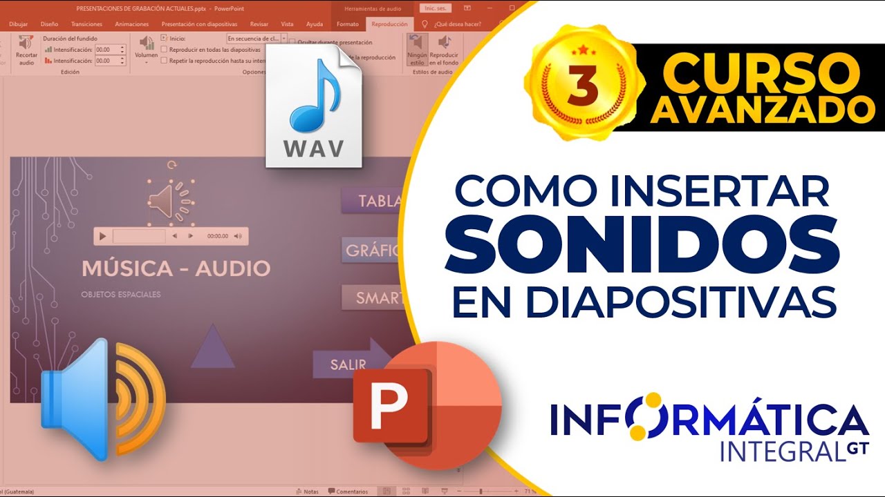 COMO PONER EFECTOS DE SONIDO EN LA PRESENTACIÓN DE POWER POINT | Curso Avanzado