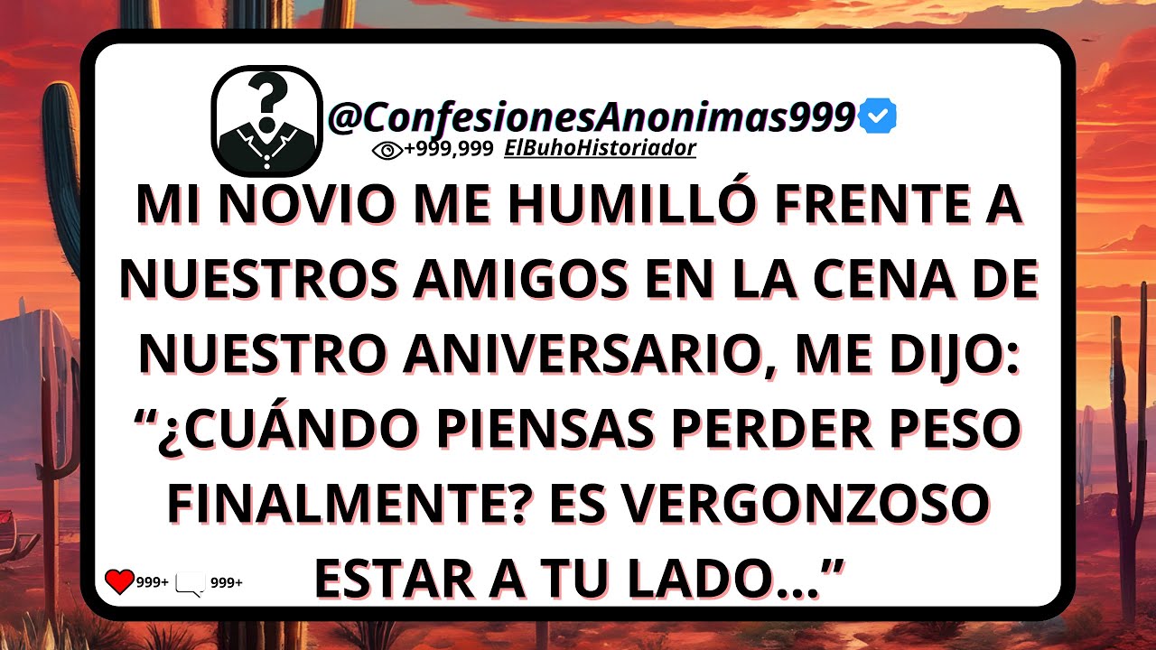 En nuestra cena de aniversario mi novio me preguntó frente a todos: 